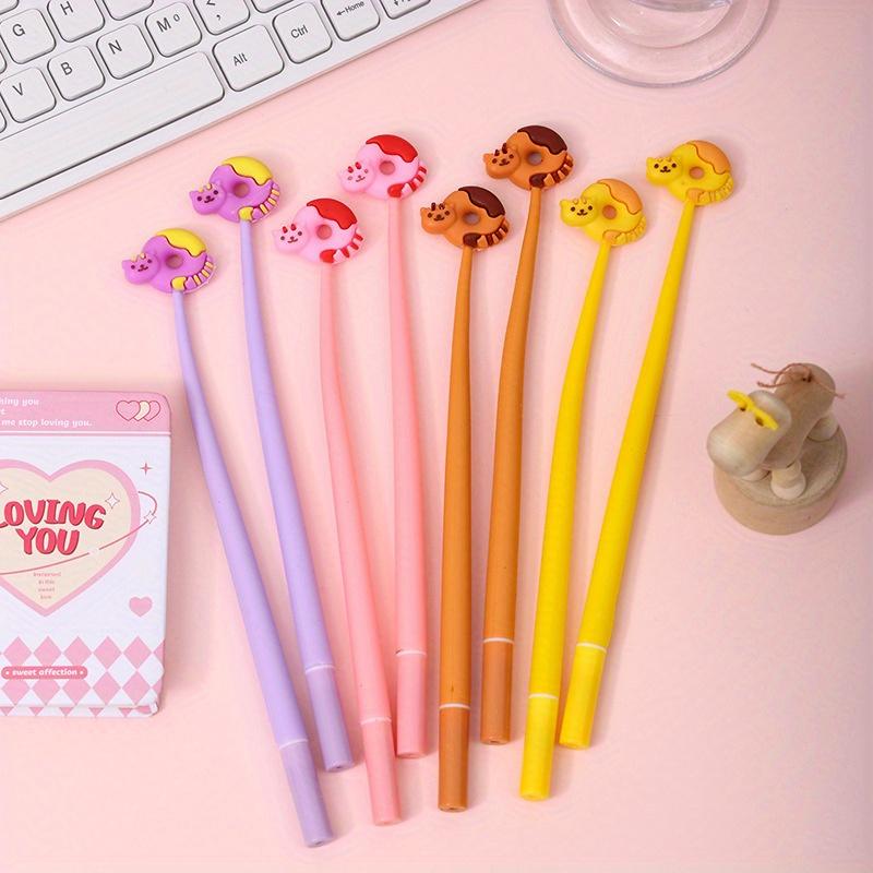 48pcs 0.5mm Cartoon Kitten Donut Shaking Neutral Pen Cute Sway Pen Gift Pen Creative Stationery Back To School Season