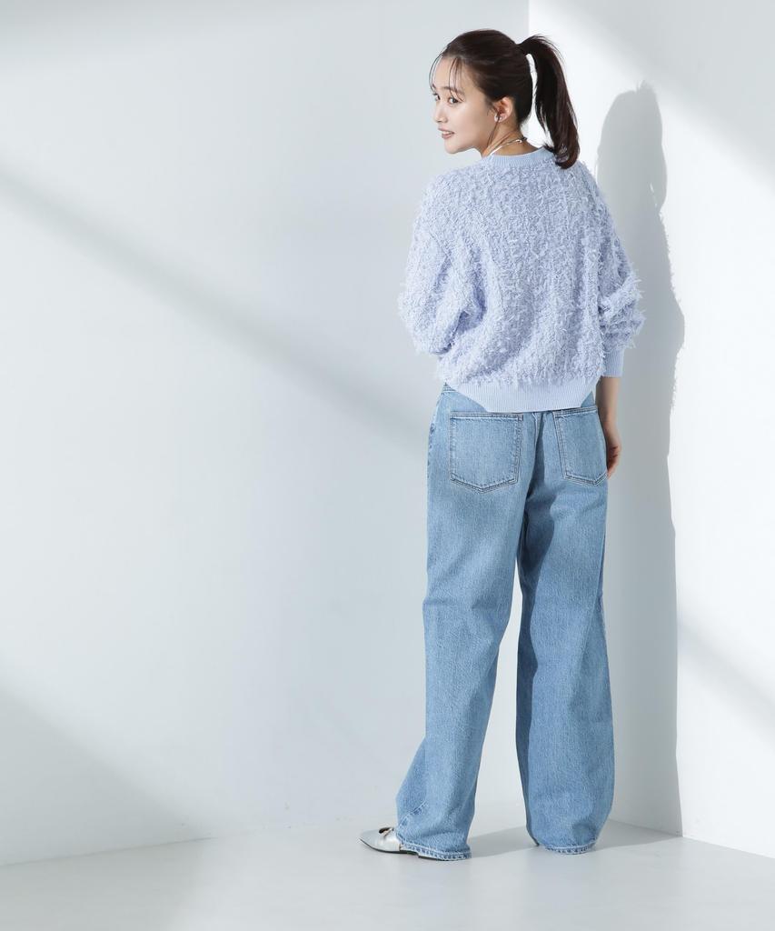 Nano Universe Tulle Mohair Knit Pullover be paired with other Size F Women's (Can items) (110), Blue, 669-5122304