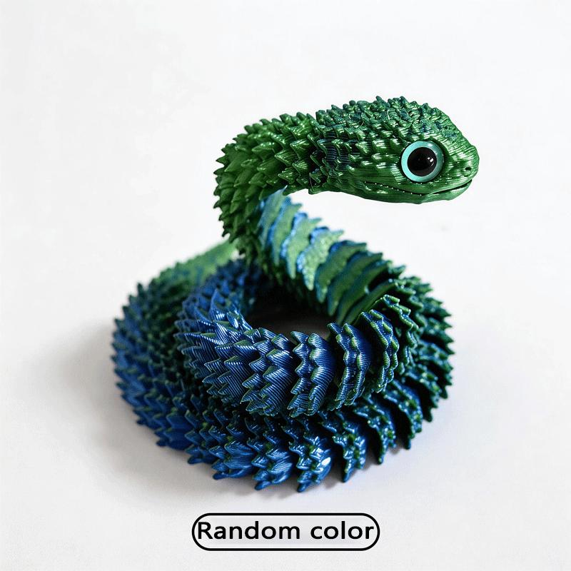 3D Printed Articulated Snake Fidget Toy Realistic Movable Joint Snake Action Figure Stress Relief Desk Decor Animal Model Gift