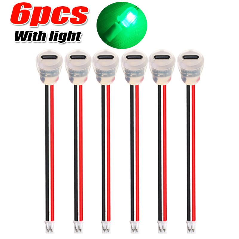 1/10pcs Plate Waterproof USB-C Power Port TYPE-C Female Connector Jack 2pin Type C 5A Input Type Charging Socket with LED Light