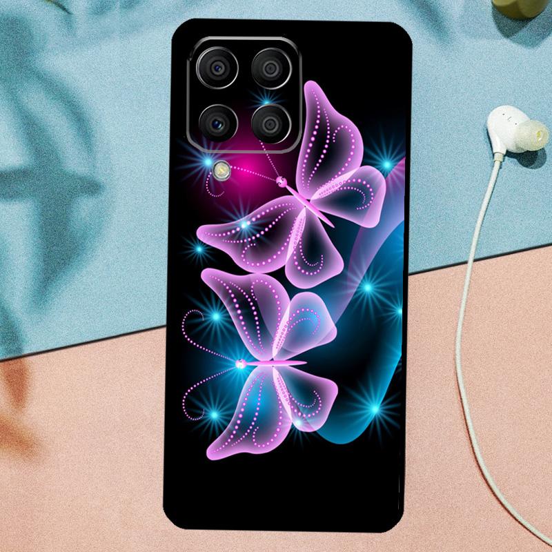 Luxury Blue Butterfly Butterflies For Samsung Galaxy M14 M34 M54 M20 M06 M16 M12 M13 M15 M35 M55 M33 M53 M21 M31 M32 M52 Case