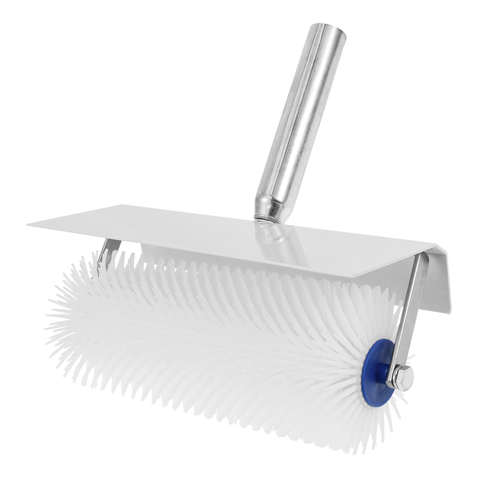 

Spiked Roller Spiked Screeding Compound Roller Reusable Self Leveling Screed Rollers Brush with Splash Guard for Bubble Removal білий