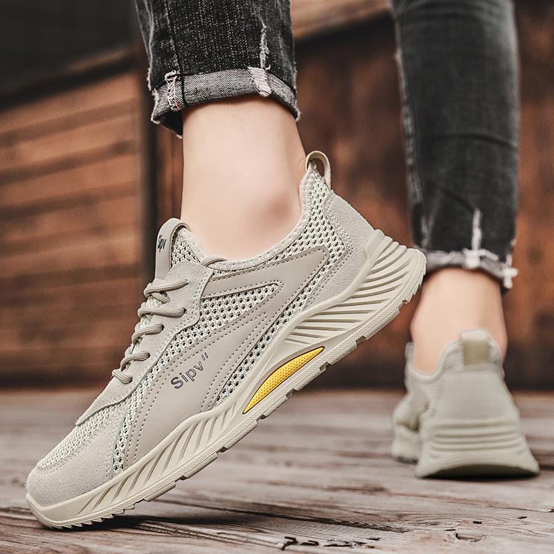 Summer Breathable Mesh Thin Hollow Mesh Shoes Running Leisure Sports Men's Work Labor Insurance Trendy Shoes