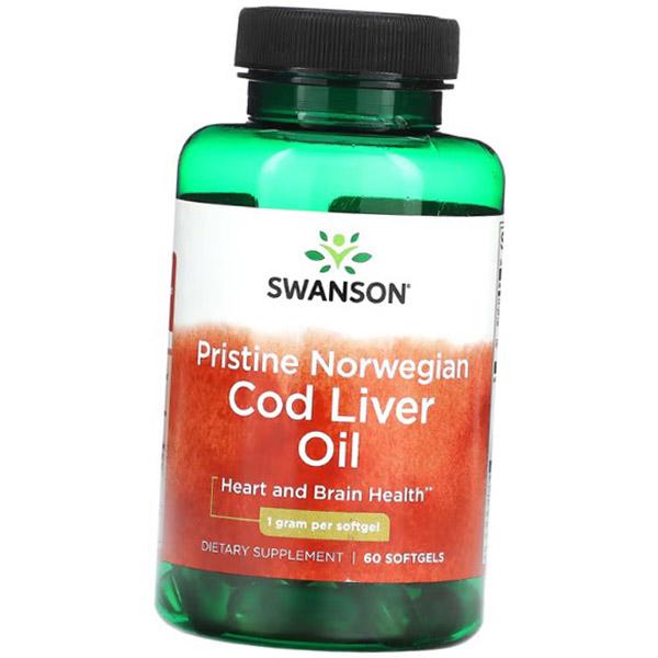 

Масло печени трески, Pristine Norwegian Cod Liver Oil, Swanson 60гелкапс (67280018) 60softgels