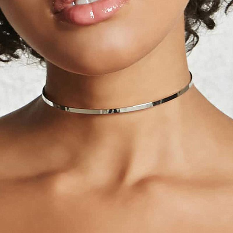 Torques Punk Colar per Donne Collana Choker Personalità Collana Circolare Punk Gioielli Gotici Oro Bijoux