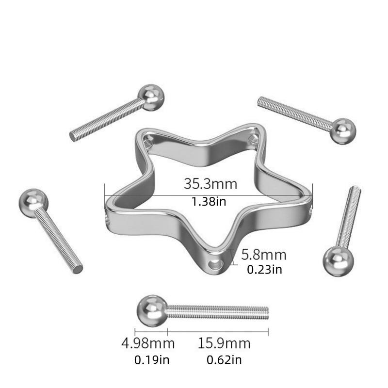 2Pcs Clamps Rings Clips Star Shape Body Jewelry for Women Men