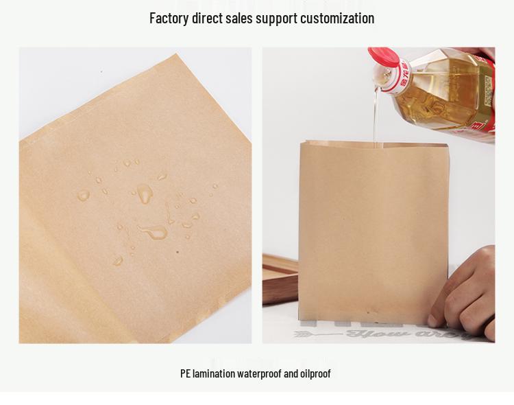 Oil-Proof Kraft Paper Food Bag for Pancakes, Roujiamo, Shaobing, and Barbecue Snacks