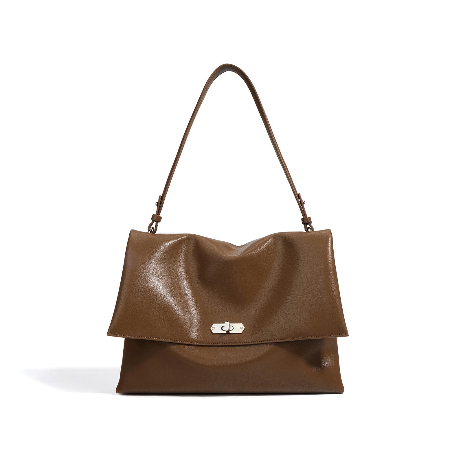 

2025 Women s Genuine Leather Hobo Tote Bag with Large Capacity and Niche Design for Commute and Crossbody Use