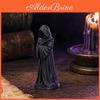 3d Robe Printed Ornament Hooded Matte Black Faceless Monk Figurine Gothic Style Sculpture For Halloween Indoor Outdoor Decor