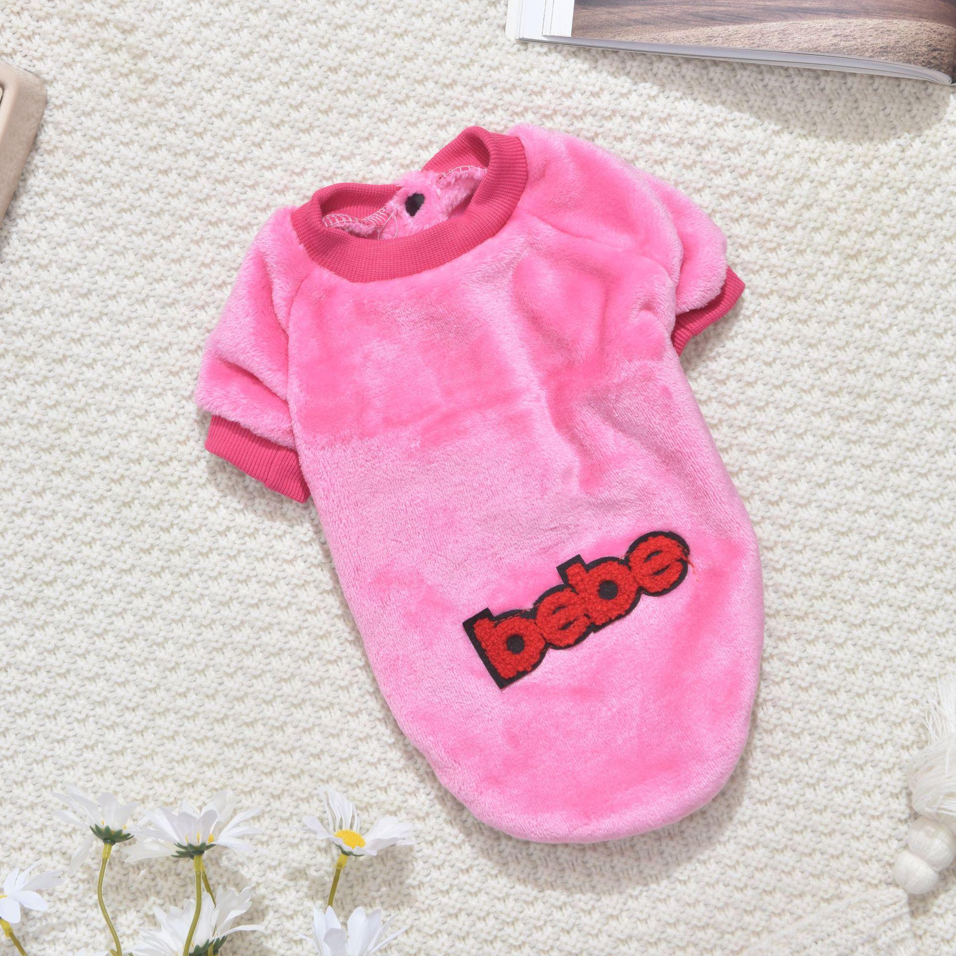 

Толстая плюшевая толстовка для собак на осень и зиму для маленьких собак S розовый