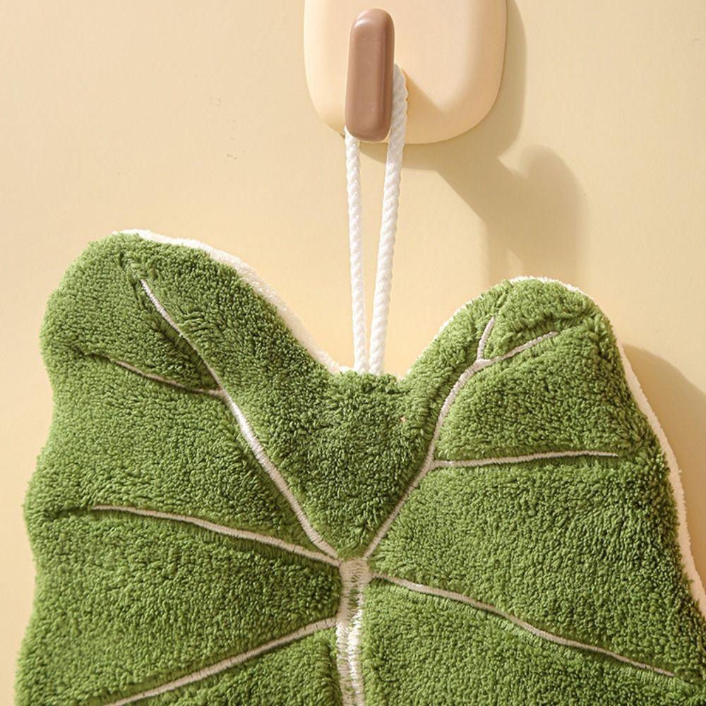 Double-layer Leaf Style Hand Towel Absorbent Handkerchief Rag  for Kitchen Bathroom
