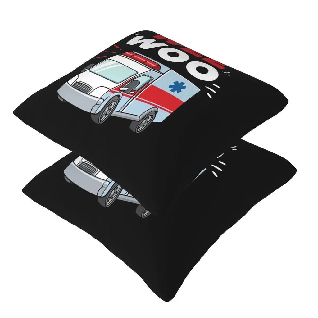 Wee Woo Ambulance Paramedic Emergency Medic Gift 2 Pcs Square Pillowcase Pillow Cover Cushion Throw Pillow For Home Bedroom