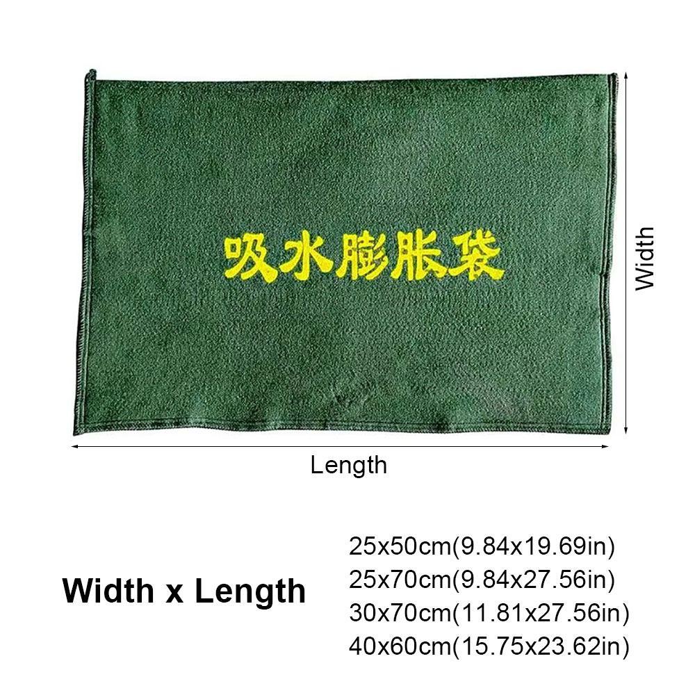 1Pcs New Reusable Water Absorbent Sandbag Canvas 25x50cm 40x60cm Flood Barrier Bag Green Dam Bags For Home Garage Door Basement