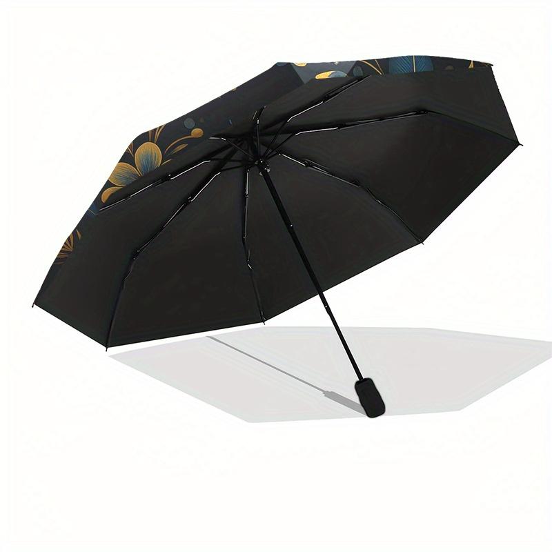 Golden Bee & Floral Mandala Wall Art DecorUmbrella, Portable 3-Fold Umbrella for Men & Women,Christmas Gift ES320