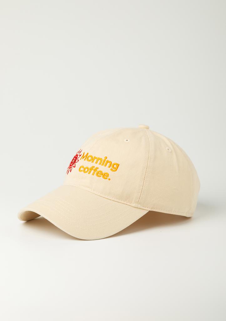 Moningkeopileonkeulleob Morning Coffee Sun Logo Ball Cap Ivory