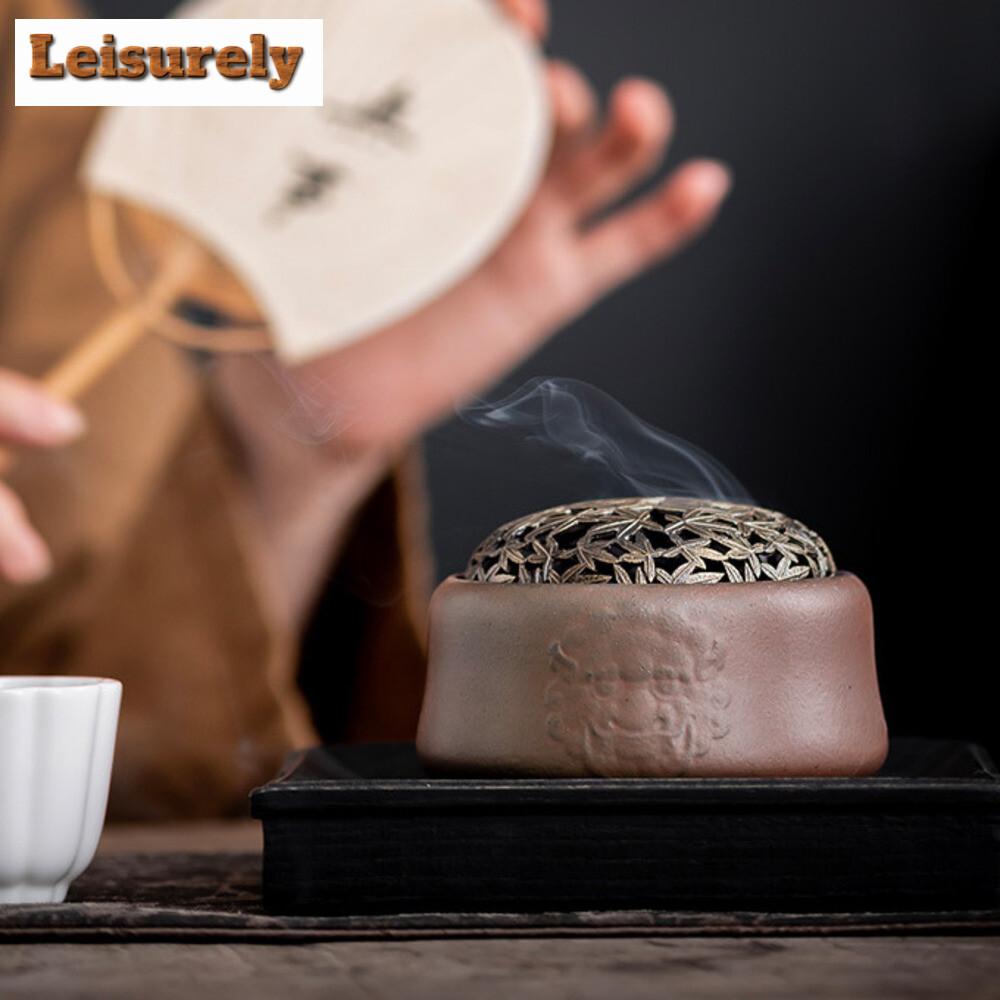 Retro Maple Leaf Plate Incense Burner New Dargon Head Sandalwood Agarwood Furnace Seal Zen Censer Burner Holder Home Decoration