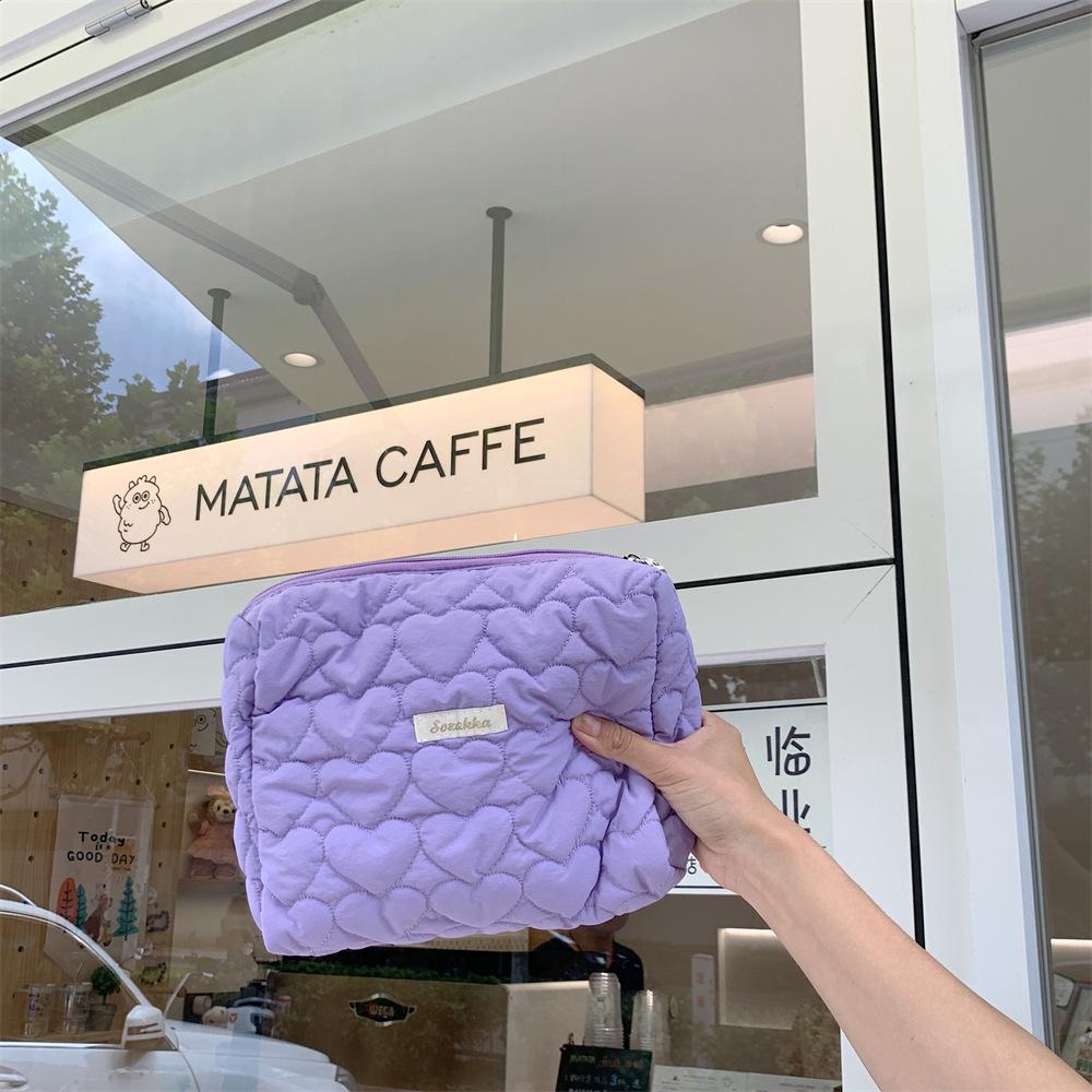 

Косметичка большой вместимости Модная Повседневная Простая Классическая Дорожная Стиль хранения фиолетовый