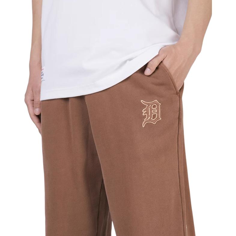 New Era FW24 MLB Return To Skate 1900 Series Detroit Tigers Loose Wash Logo Embroidered Elastic Waist Knitted Sweatpants Unisex pants Brown 14385162