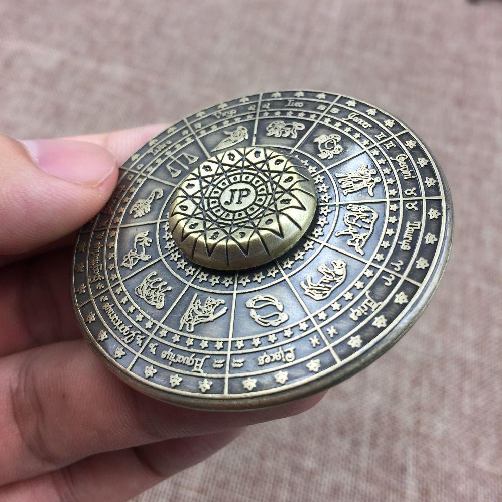 Destiny Compass Astrolabe Fidgeting Spinner Constellations Smooth Zodiac Signs Fidgeting Spinner  Rotating Metal Finger Plaything Kids