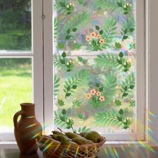 Window Decals Plant Vine Design Double-Sided Visibility Electrostatic Adsorption Glass Sticker Home Shop Decoration
