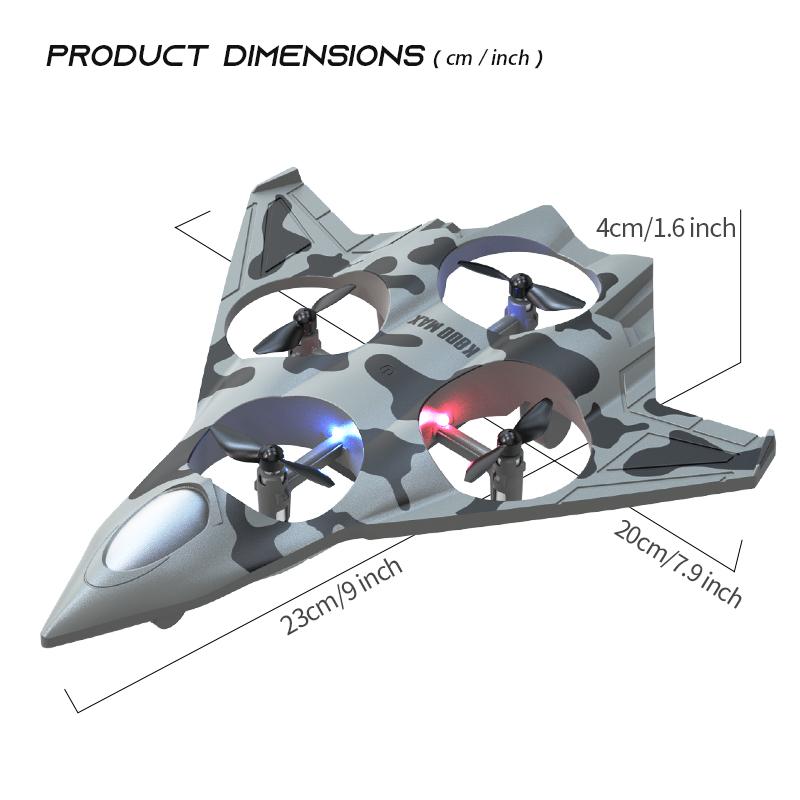 K800 MAX RC Plane Fighter Flip 360 ° 2.4G Remote Control Stunt Glider Flight Flying EPP Foam Airplane with LED Toys for Kids