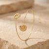 Boho Gold Color Starfish Shell Upper Arm Cuff Bracelet for Women Trendy Metal Conch Adjustable Open Bangle Beach Party Jewelry