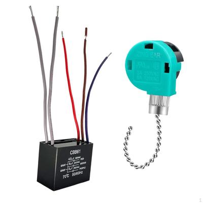 3 Speed Ceiling Fan Switch with 5 Wire Pull for Cabinet Light