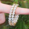 Huitan Luxury Full Round Cubic Zircon Big Hoop Earrings for Women  Color/Gold Color Modern Fashion Lady's Circle Earrings