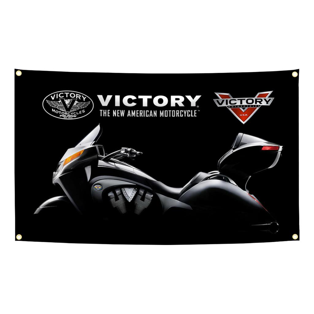 90x150cm V-Victorys Motorräder Flagge Renn-Wandteppich Polyester Digitaldruck Banner Für Garagenwandkunst Outdoor-Dekoration