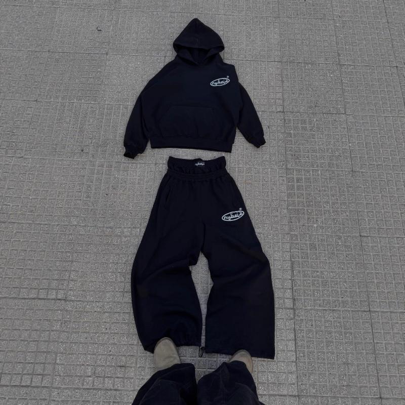 European and American autumn and winter high street print trend autumn and winter casual hooded sweatshirt