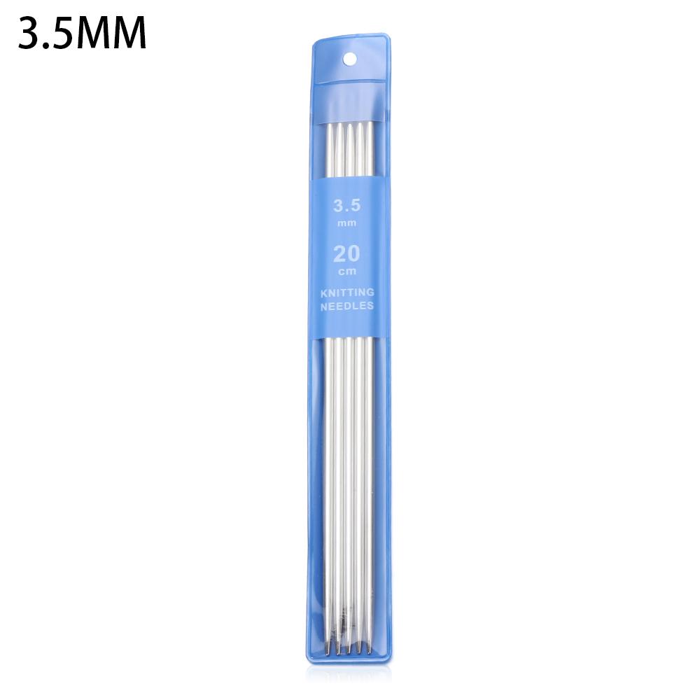 5Pcs Stainless Steel Straight Knitting Needles Metal Crochet Hook DIY Sweater Weave Knitting Tools Size 2-5mm Sewing Accessories
