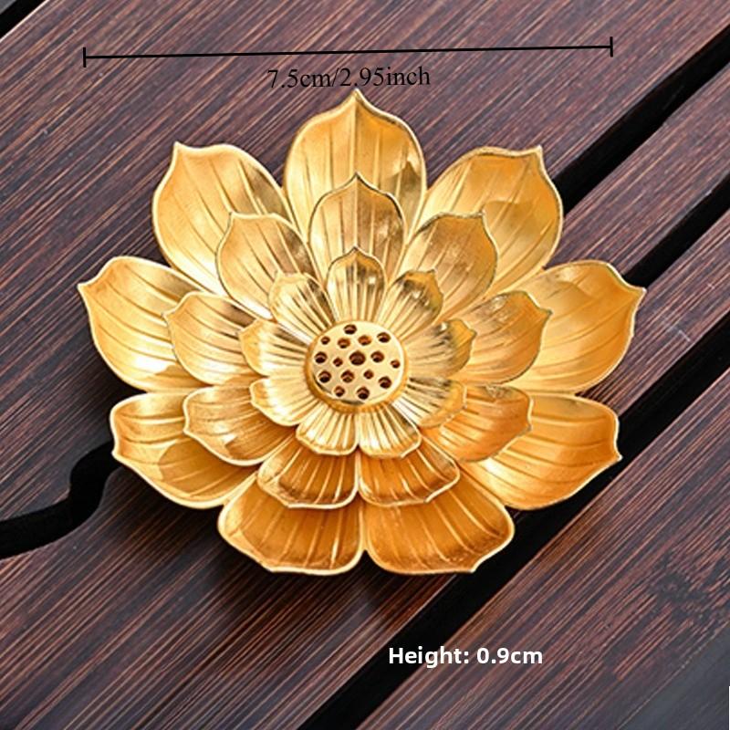 1pc Incense Holder Zen Aroma Tools Kung Fu Tea Accessory Lotus Base Multi Hole Ceramic Stick Stand Elegant Decor