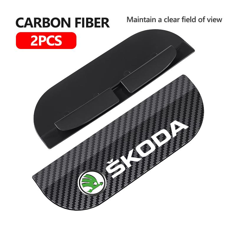 UMVB1 Detachable Car Rearview Mirror Rain Eyebrow Carbon Fiber Sun Visor For Skoda Fabia 1 2 Octavia A7 RS Superb Rapid Yeti Karoq