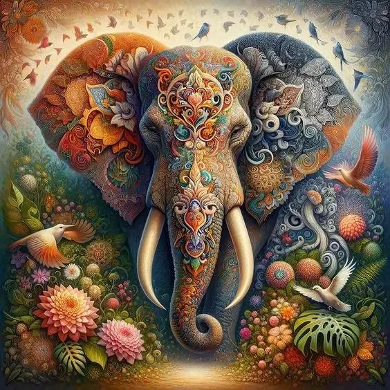 

DIY алмазная живопись цветы слон новый бисер вышивка мозаика 5D полный алмазный набор крестиков настенное искусство square 60x60cm белый