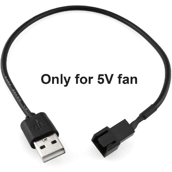 6 шт. USB-адаптер питания для вентилятора 5 В с разъемом 3Pin/4Pin PWM, Кабель-переходник для разъема вентилятора (3-контактный/4-контактный USB-кабель)