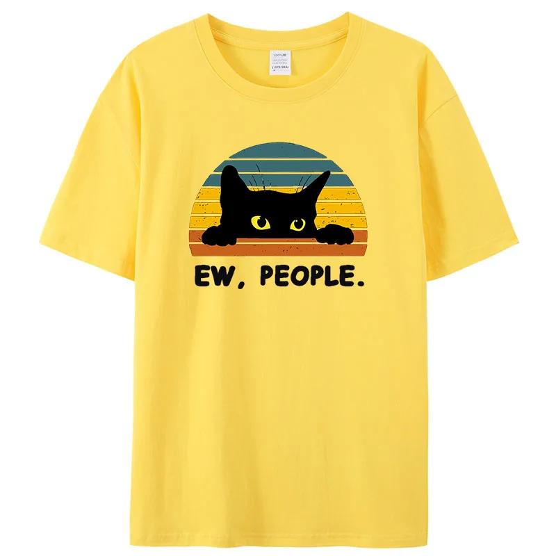 2025 Cozy Cat Men Printed TShirt High Quality Printed Anime Cotton Tees Shirts Funny Casual Wear for Women Tshirt Unisex