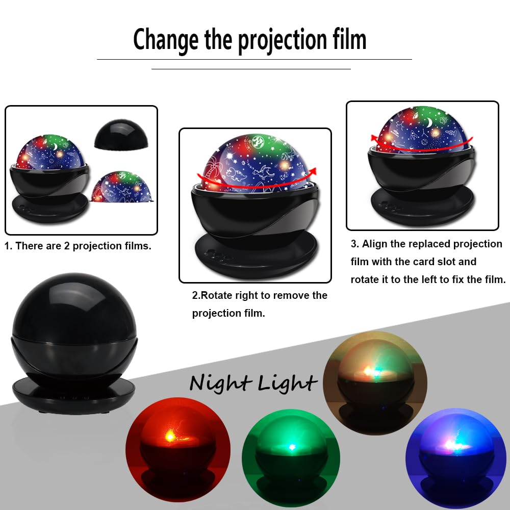 Night Light for Kids Dinosaur Room Decor for Boys LED Galaxy Projector Rotation Night Lamp Projector Sky Lights Christmas Gifts