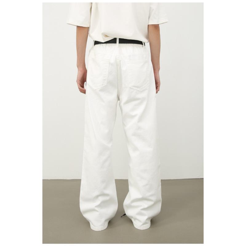 Long Trousers Five-color Retro Semi-elastic Waist Loose Straight Jeans Men Straight Loose Jeans for Men Fashionable and Comfortable Pants