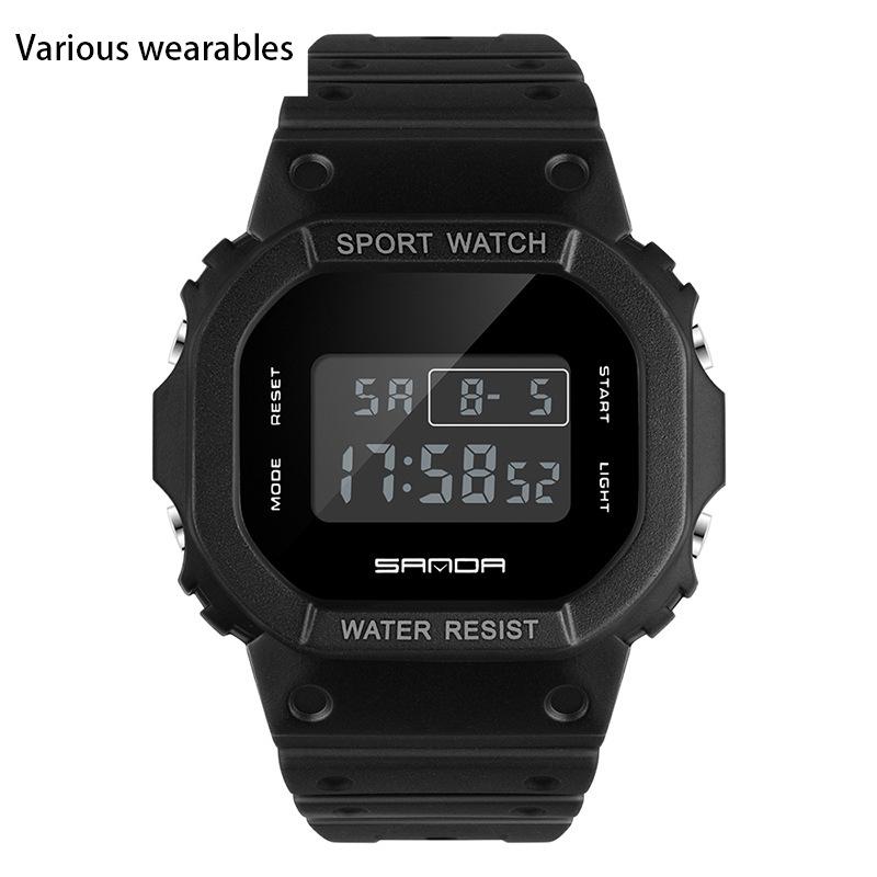 Quadratische multifunktionale elektronische Uhr Sportuhr wasserdichte im Dunkeln leuchtende Studentenmodeuhr