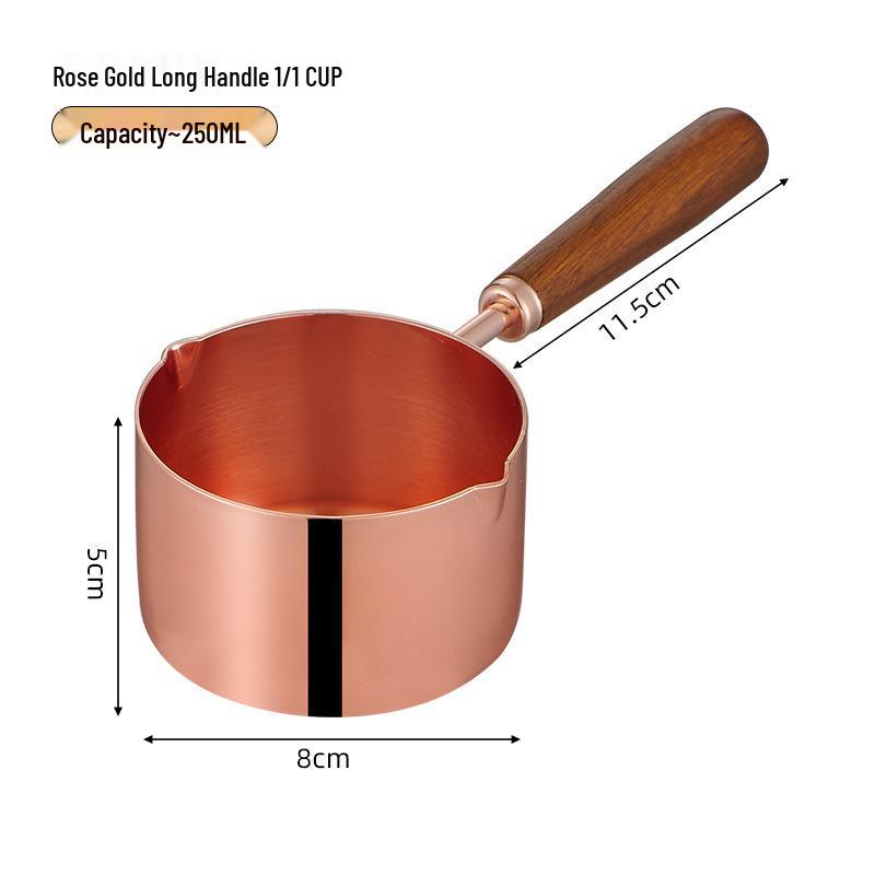 304 Stainless Steel Sauce Cup with Wooden Handle, Custom Logo, Multiple Specifications - Ideal for Steakhouses & Restaurants.