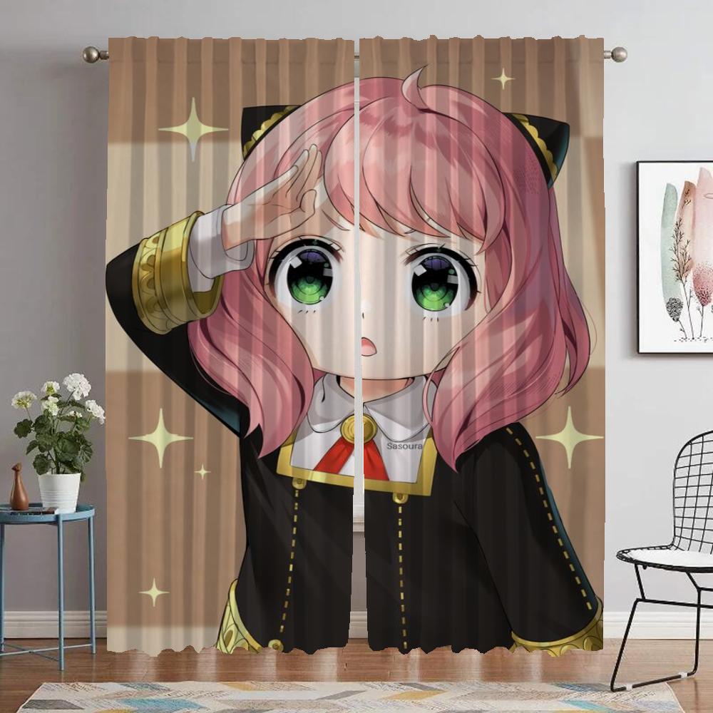 

Шторы Spy X Family Elegant Room для гостиной, украшения на Хэллоуин, занавески для окон, шторы для домашнего интерьера, 2 шт., оттенки W50xH70cmx2pcs-CL