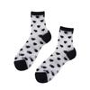 Women’s Summer Sheer Stockings - Black & White Polka Dot, Vertical Stripe, Heart Pattern