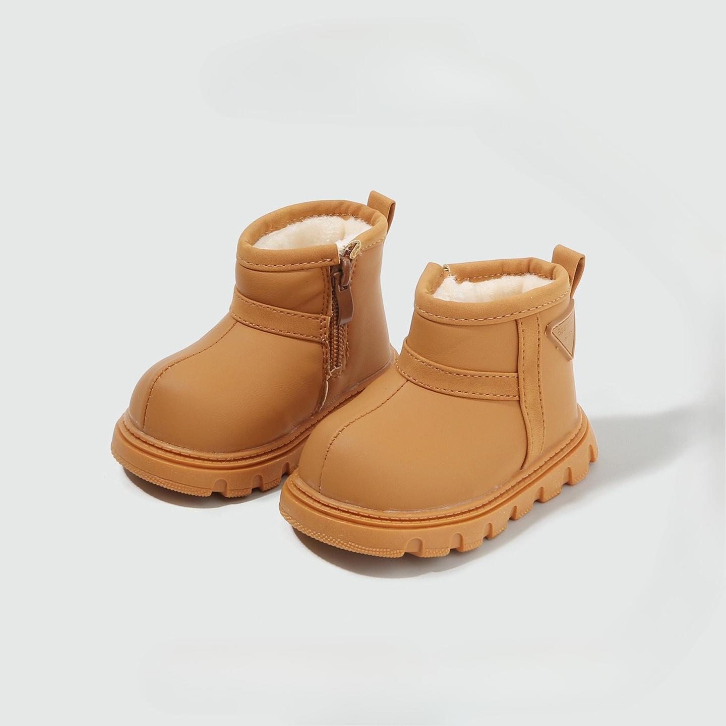 Baby Snow Boots - Children s Padded Short Boots, Anti-slip Toddler Shoes, Cotton Shoes 16 жёлтый