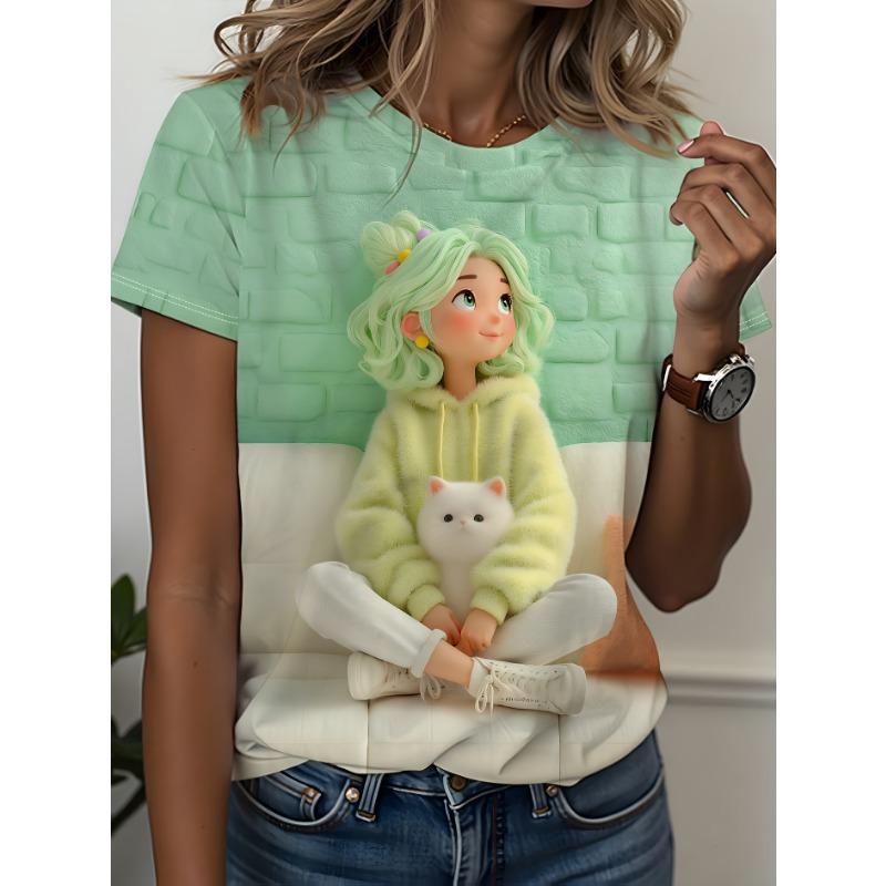 [Print design - no texture] Fresh style cartoon green hair S