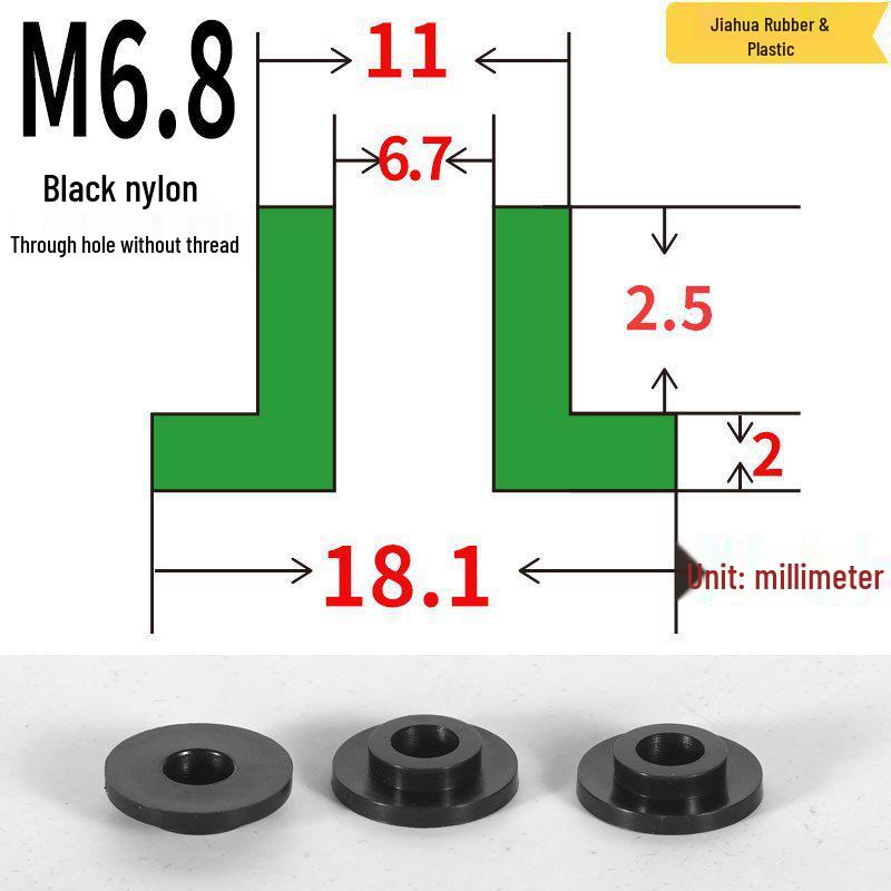 T-förmige Nylon-Dichtungsscheibe M3-M35 Gewinde Isolierabstandshalter