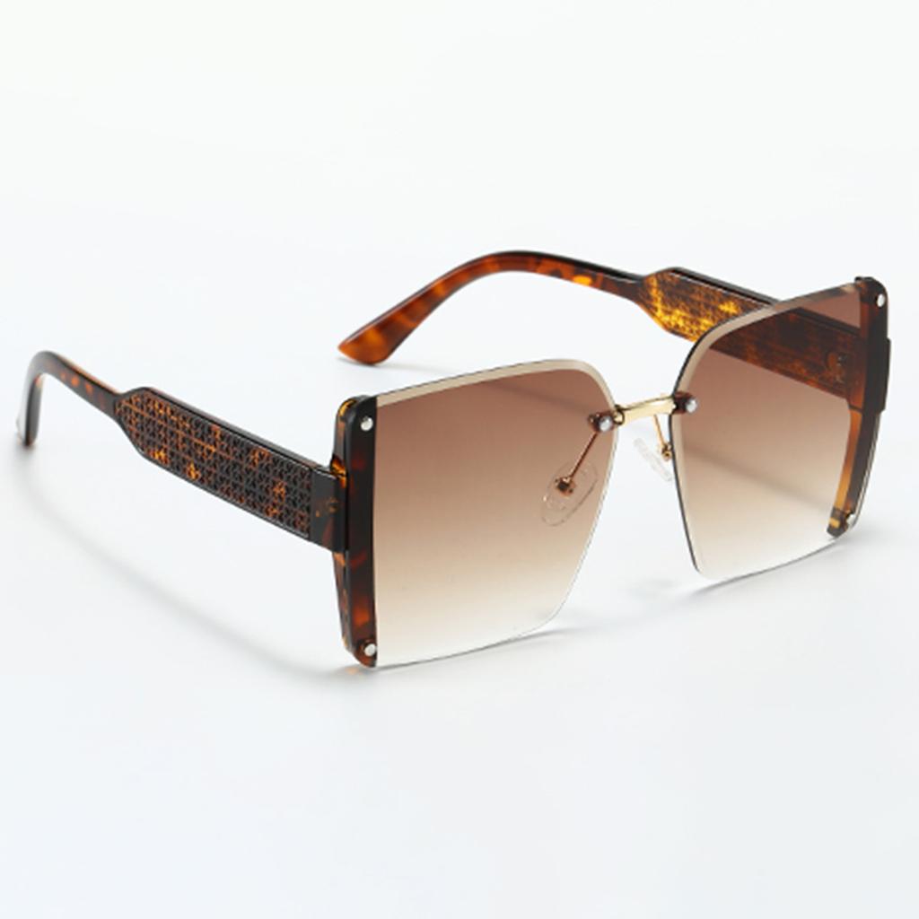Modern Fashion Orange Grey Gradient Square Sunglasses With Orange Metal Strip Decoration Sunglasses Women  Glasses Women