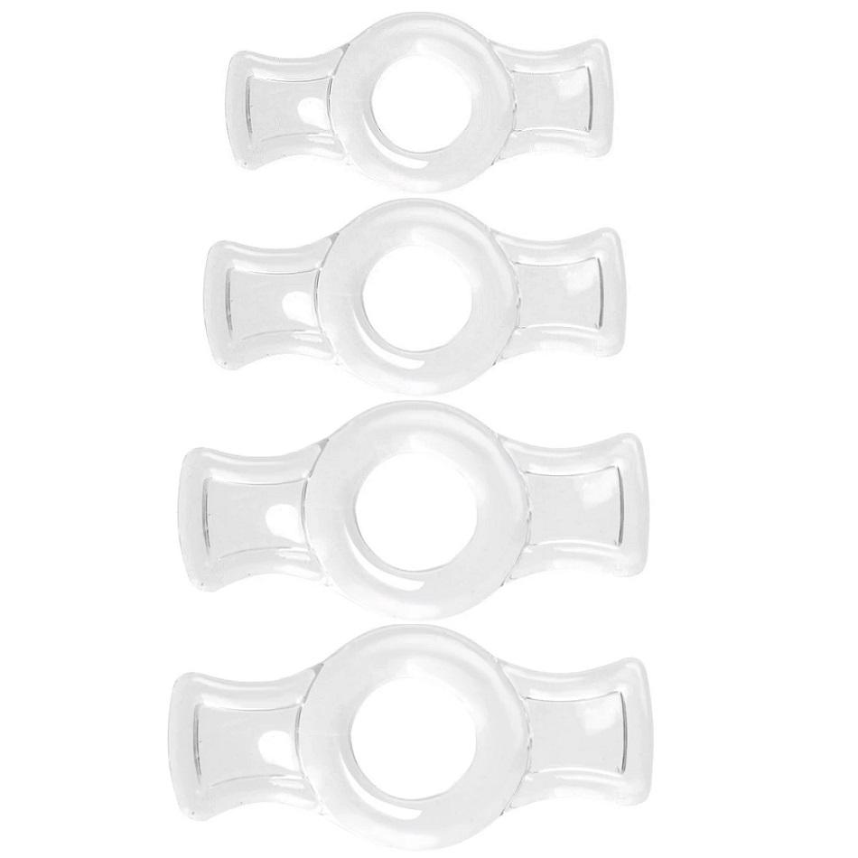 Male 4pcs 1 Set Penis Lock Cock Ring Bondage Penis Erection Ring Delay Ejaculation Enlargement Ball Stretcher