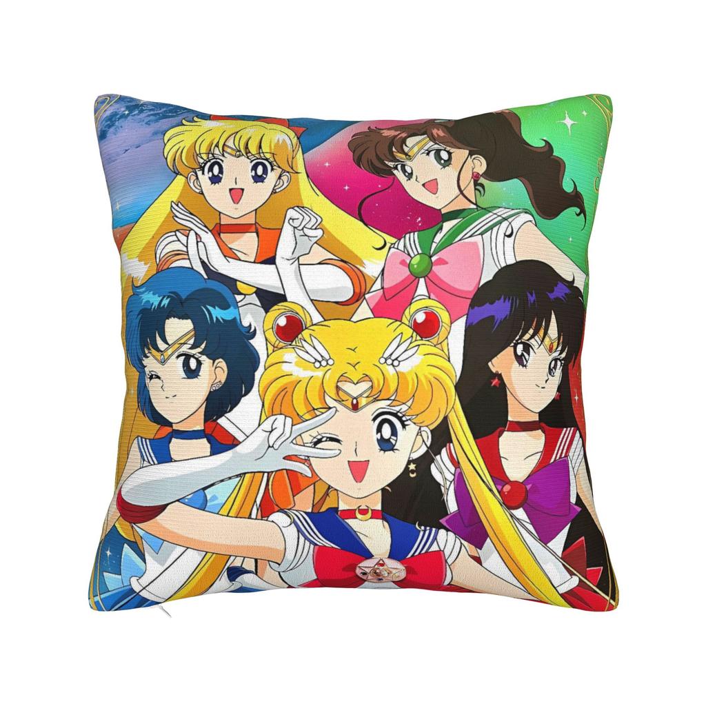 Sailor Moon Pillow Case Soft Pillow Cover For Living Room Chair Retro Trendy Pillowcases