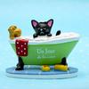 Black Taking Cat A Bath In The Bathtub Resin Ornament For Home Gifts Styling