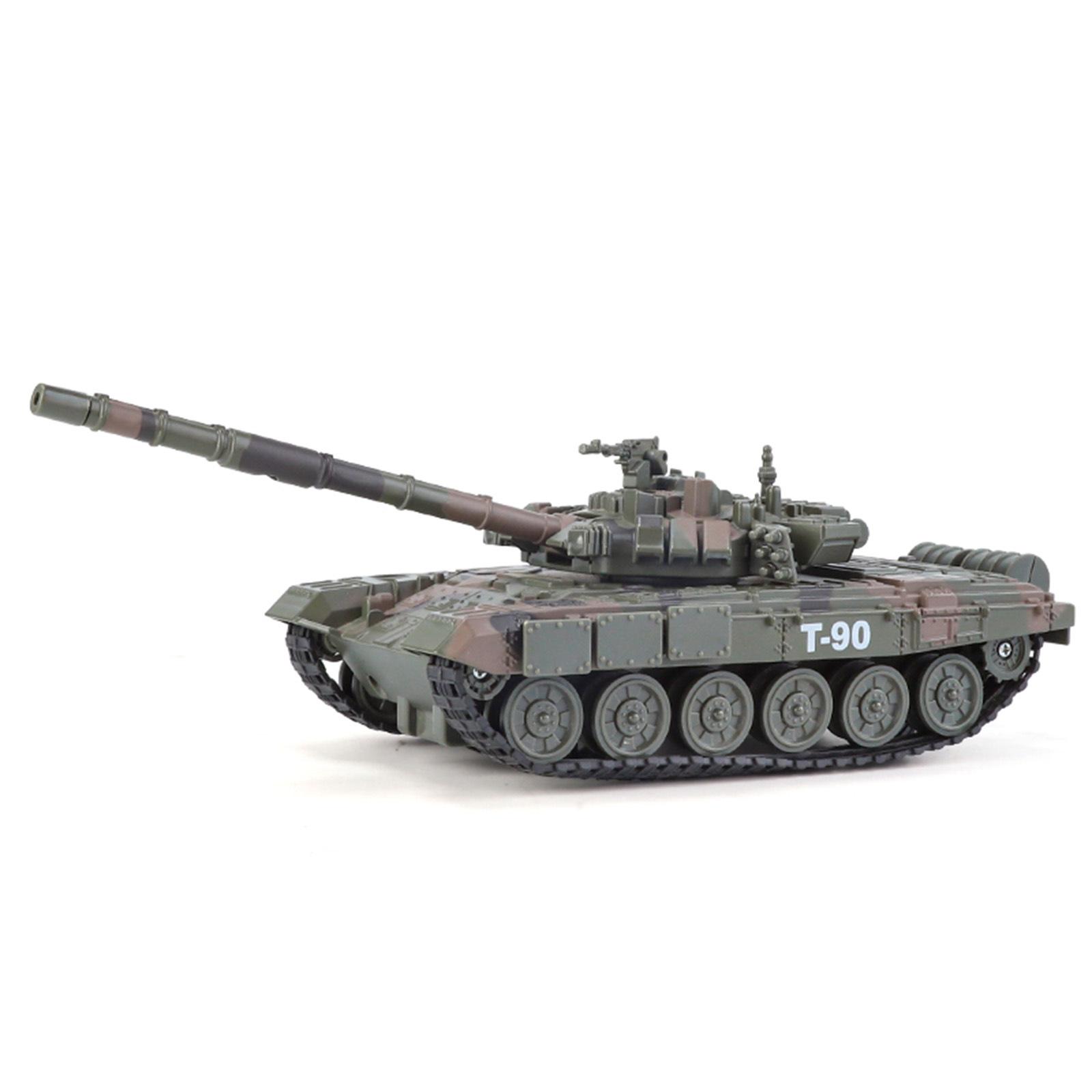 

Simulated alloy T-90 main battle tank spray version military model boy toy light swing parts